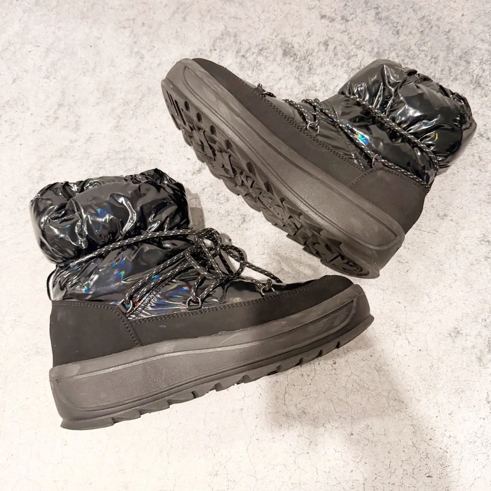 PAJAR Women's Taya Nylon Lace-Up Boot Snow Black Size 9 - 9.5